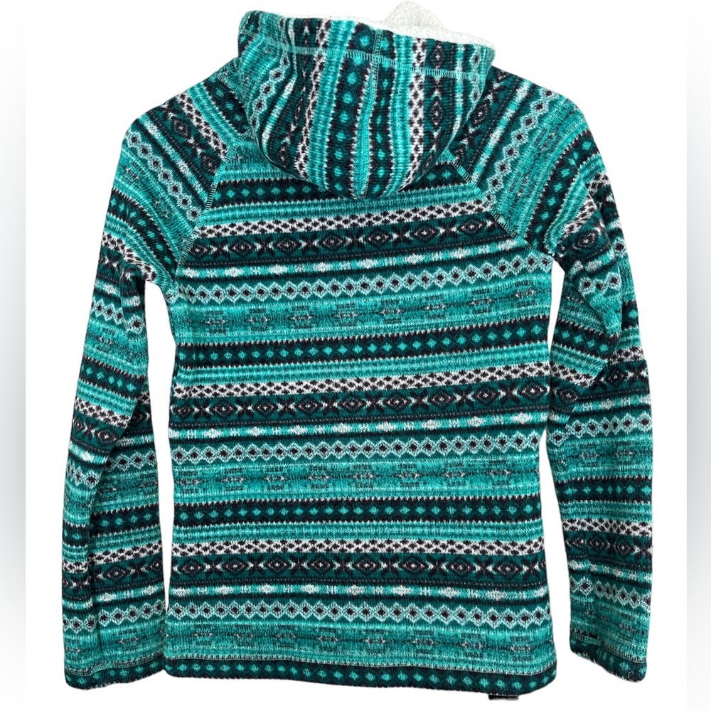 Koppen Patterned Teal Sweater with Button Detail - Picture 2 of 7